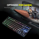 87-Key TKL RGB Gaming Keyboard – Semi-Mechanical, Backlit USB Wired, Ergonomic & Anti-Ghosting