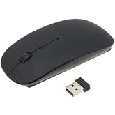 Ultra-Thin White Wireless Mouse – 2.4GHz USB Optical, Perfect for Home & Office