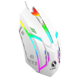 Elegant White RGB Gaming Mouse – 7-Color Lighting, Stylish Design, Perfect for Gamers