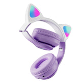 Gradient Cat Ear Wireless Headphones – Bluetooth with LED Lights (Mobile, PC, Laptop)