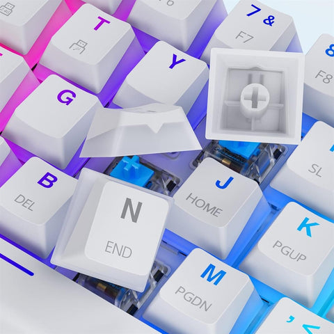 Tezarre TK63 Pro 60% Wireless Mechanical Gaming Keyboard – RGB Backlit, Hot-Swappable, PBT Pudding Keycaps (Gateron Red Switch, Black/White)