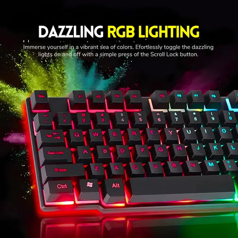 87-Key TKL RGB Gaming Keyboard – Semi-Mechanical, Compact, Backlit, Anti-Ghosting, USB Wired