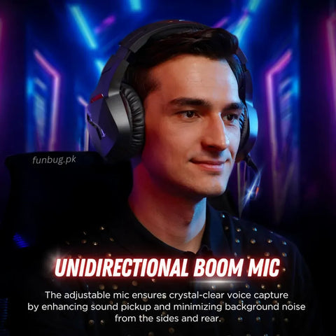 Wireless Bluetooth Gaming Headphones – 7.1 Surround Sound, HiFi Bass & RGB Lights (Wired/Wireless, Detachable Mic)