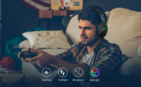 SOMIC RGB Gaming Headset – Stereo Bass, Noise-Reducing Mic, 3.5mm Wired (PC, PS4/PS5, Xbox, Mobile)