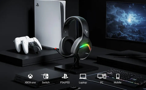 SOMIC RGB Gaming Headset – Stereo Bass, Noise-Reducing Mic, 3.5mm Wired (PC, PS4/PS5, Xbox, Mobile)