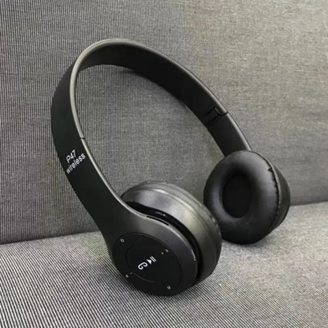 P47 Wireless Bluetooth Headphones – Foldable Headset with Mic, FM & TF Support