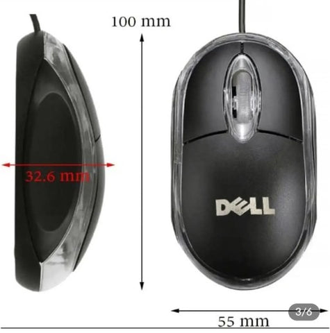 Dell & HP Wired Mouse – High-Quality Optical Mouse for PC & Laptop