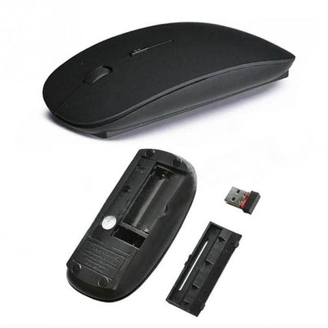 Ultra-Thin White Wireless Mouse – 2.4GHz USB Optical, Perfect for Home & Office