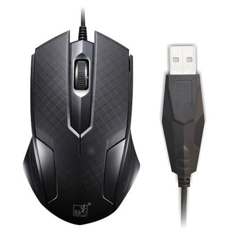 USB Wired Mouse – 1200 DPI, Ergonomic Design, 3-Button (Black), For Gaming & Office