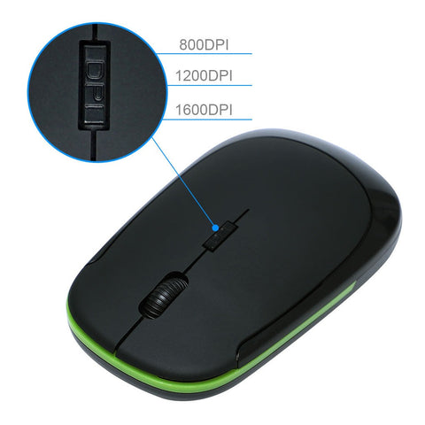 Wireless Mouse 2.4GHz – USB Nano Receiver, High Precision, 4 Buttons, Plug & Play