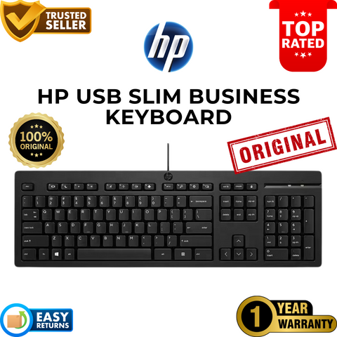 HP USB Keyboard – Slim Business Design, Quiet Keys, 100% Original, 1-Year Warranty (For PC & Laptop)