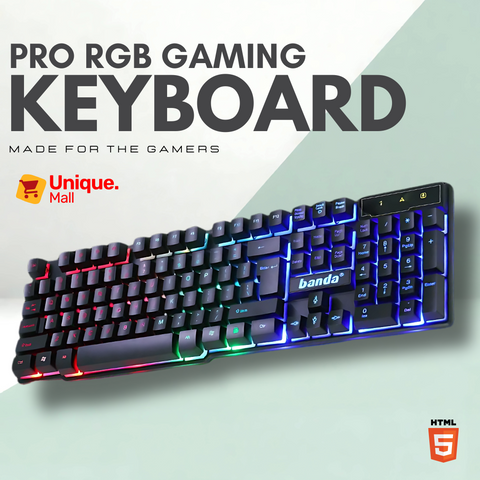 87-Key TKL RGB Gaming Keyboard – Semi-Mechanical, Compact, Backlit, Anti-Ghosting, USB Wired