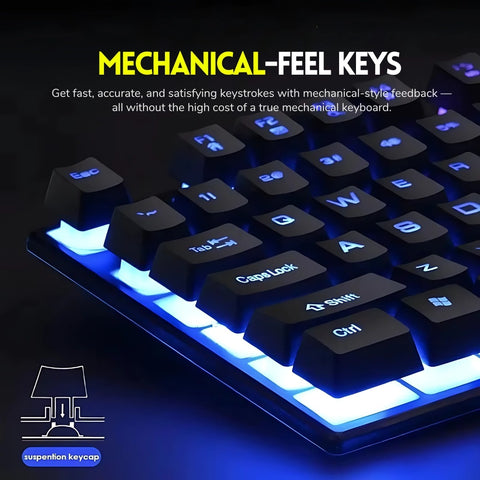87-Key TKL RGB Gaming Keyboard – Semi-Mechanical, Backlit USB Wired, Ergonomic & Anti-Ghosting