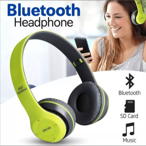 P47 Wireless Bluetooth Headphones – Foldable Headset with Mic, FM & TF Support