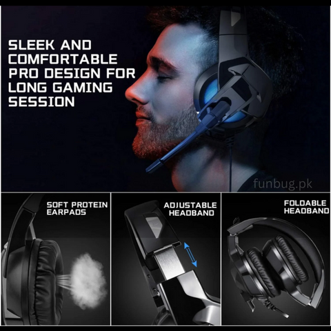 FunBug Gaming Headset – Over-Ear Headphones with Noise-Cancelling Mic & Stereo Bass