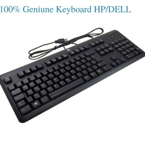 HP & Dell Wired USB Slim Keyboard – 100% Original, Perfect for PC & Laptop
