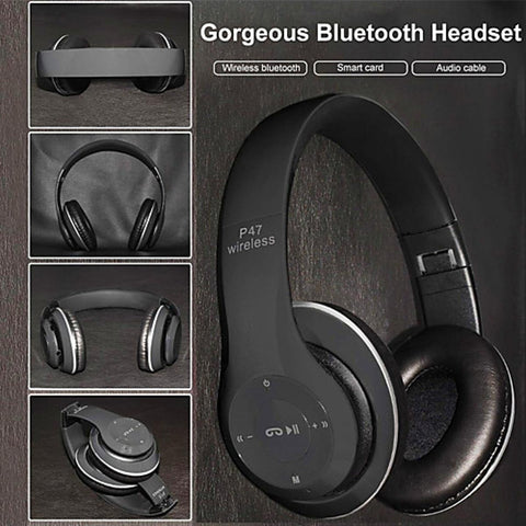 P47 Wireless Bluetooth Headphones – Over-Ear with SD Card Support & Pop-Up Pairing
