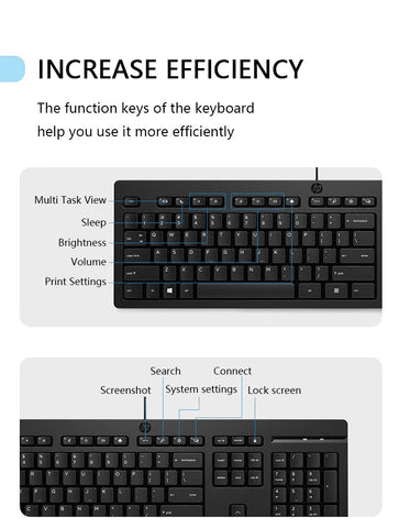 HP USB Keyboard – Slim Business Design, Quiet Keys, 100% Original, 1-Year Warranty (For PC & Laptop)