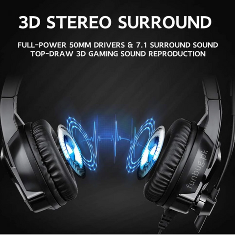 FunBug Gaming Headset – Over-Ear Headphones with Noise-Cancelling Mic & Stereo Bass