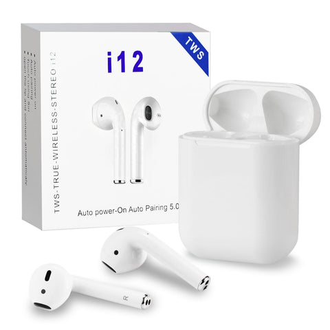 TWS i12/M19 Wireless Earbuds – Bluetooth AirPods with Mic & Charging Case