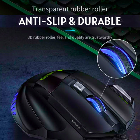 PRO RGB Gaming Mouse (3200 DPI) with FREE Mousepad – USB Wired, 6 Buttons, Braided Cable