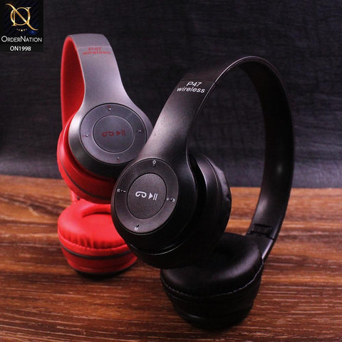 P47 Wireless Bluetooth Headphones – Over-Ear with SD Card Support & Pop-Up Pairing