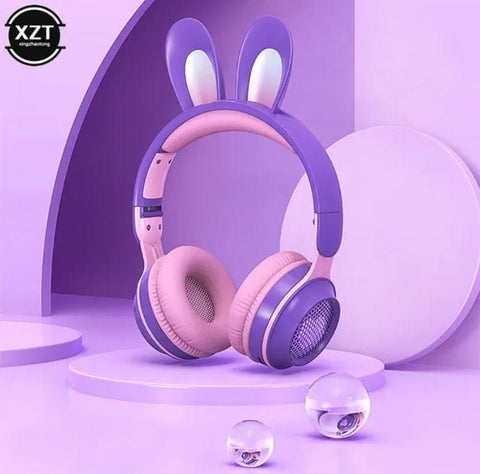 STN28 Wireless Bluetooth Headphones – Cute Rabbit Design with Stereo Sound (Bluetooth 5.0)
