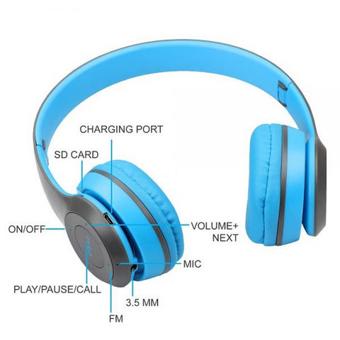 P47 Wireless Bluetooth Headphones – Over-Ear with SD Card Support & Pop-Up Pairing