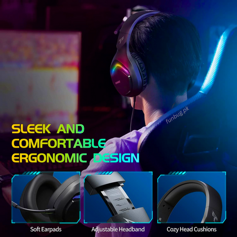 SOMIC RGB Gaming Headset – Stereo Bass, Noise-Reducing Mic, 3.5mm Wired (PC, PS4/PS5, Xbox, Mobile)