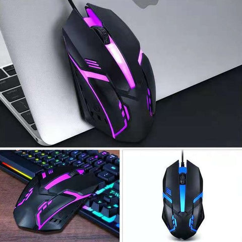 RGB LED Gaming Mouse – 7 Colors, USB Wired, Adjustable DPI (600-3200), No-Lag Performance