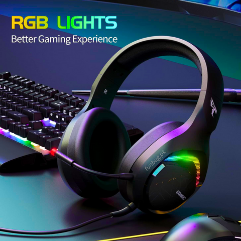 SOMIC RGB Gaming Headset – Stereo Bass, Noise-Reducing Mic, 3.5mm Wired (PC, PS4/PS5, Xbox, Mobile)