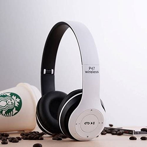 P47 Wireless Bluetooth Headphones – Foldable Headset with Mic, FM & TF Support