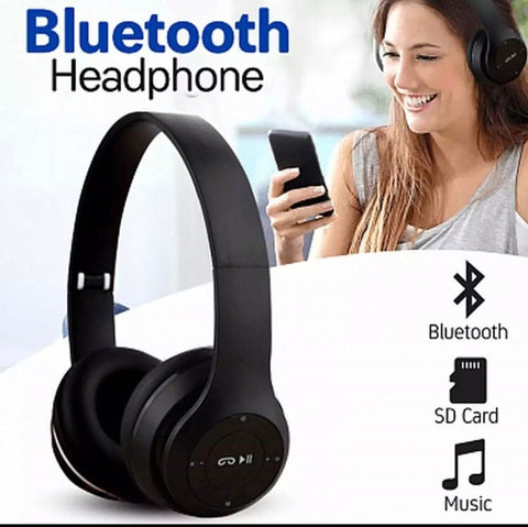 P47 Wireless Bluetooth Headphones – Foldable Headset with Mic, FM & TF Support