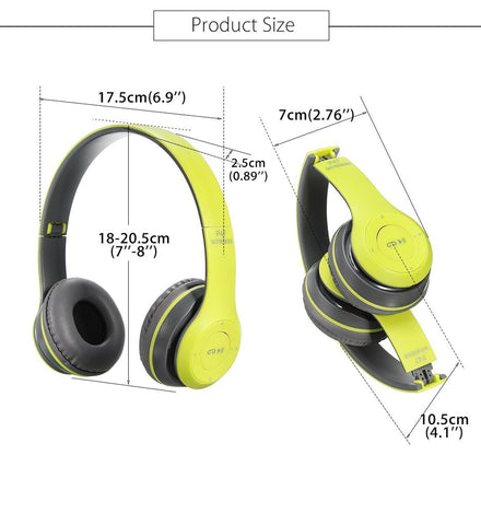 P47 Wireless Bluetooth Headphones – Over-Ear with SD Card Support & Pop-Up Pairing