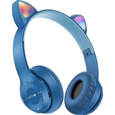 Gradient Cat Ear Wireless Headphones – Bluetooth with LED Lights (Mobile, PC, Laptop)